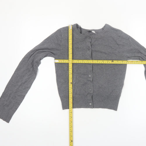 H&M Divided Womens Grey Knit Long Sleeve Cardigan 2XS Slim Fit