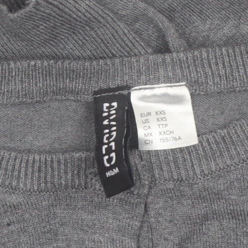 H&M Divided Womens Grey Knit Long Sleeve Cardigan 2XS Slim Fit