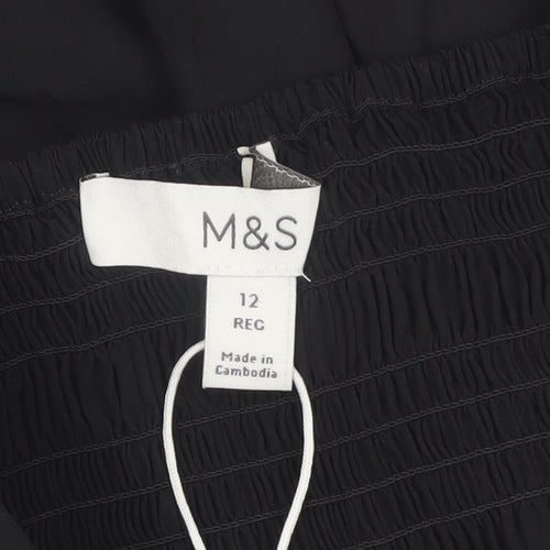 Marks and Spencer Women’s Black A-Line Short Sleeveless Dress Size 12