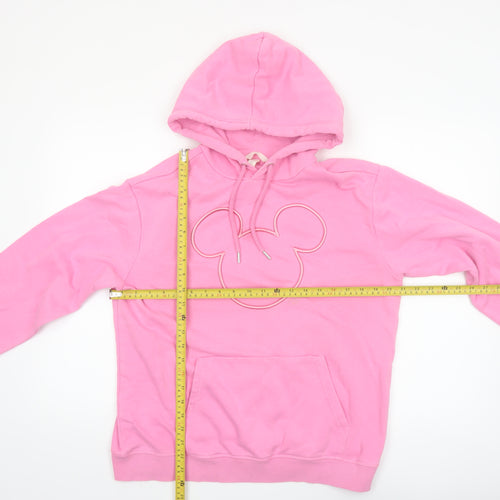 H&M Women Pink Mickey Mouse Pullover Hoodie Size S