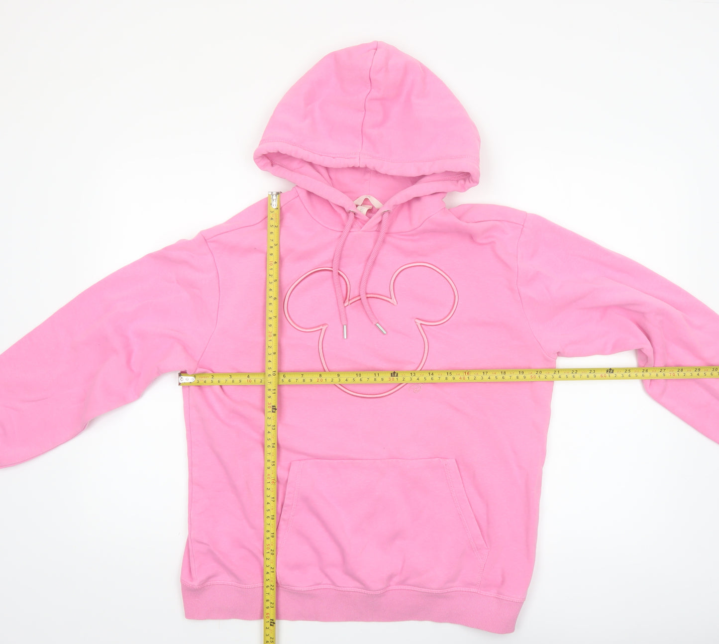 H&M Women Pink Mickey Mouse Pullover Hoodie Size S