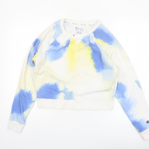 Champion Womens Blue Tie-Dye Pullover Sweatshirt Size M