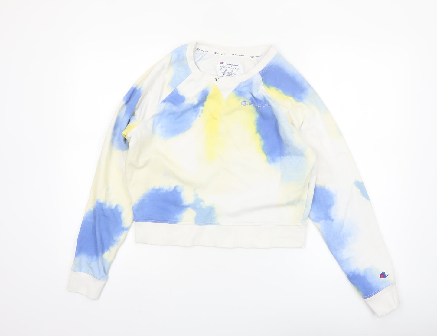 Champion Womens Blue Tie-Dye Pullover Sweatshirt Size M