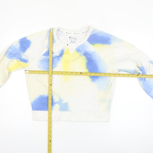 Champion Womens Blue Tie-Dye Pullover Sweatshirt Size M