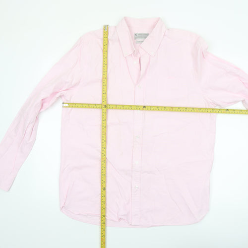 Tu Men's Pink Cotton Button-Down Long Sleeve Casual Shirt Size L