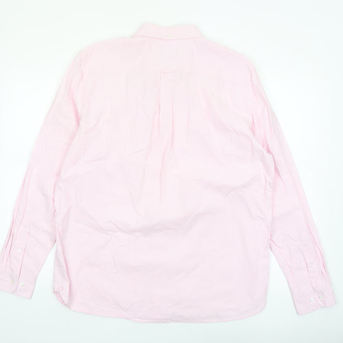 Tu Men's Pink Cotton Button-Down Long Sleeve Casual Shirt Size L