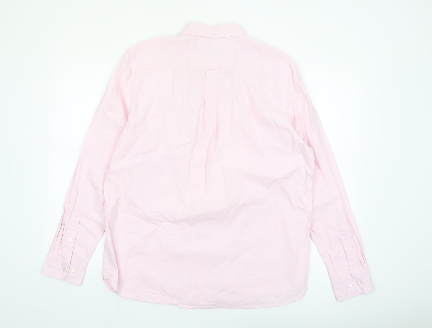 Tu Men's Pink Cotton Button-Down Long Sleeve Casual Shirt Size L