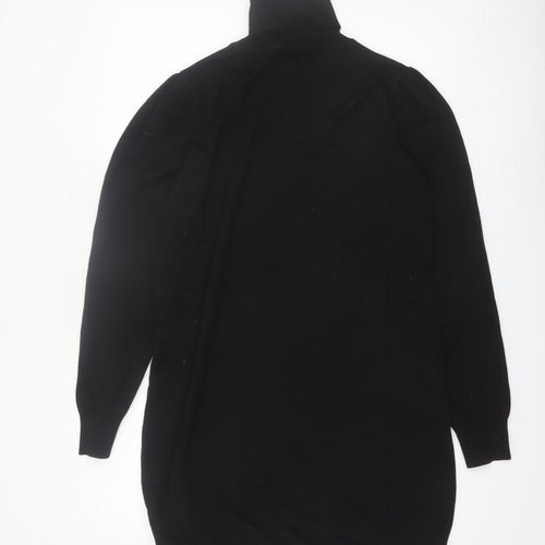 New Look Women Black Roll Neck Long Sleeve Jumper Dress Size 18