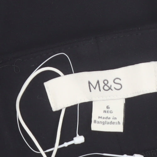 Marks and Spencer Womens Black Flared Stretch Trousers Size 6