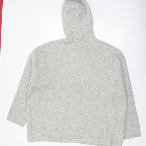 Primark Men’s Grey Wool Blend Zip Hooded Jumper Size L