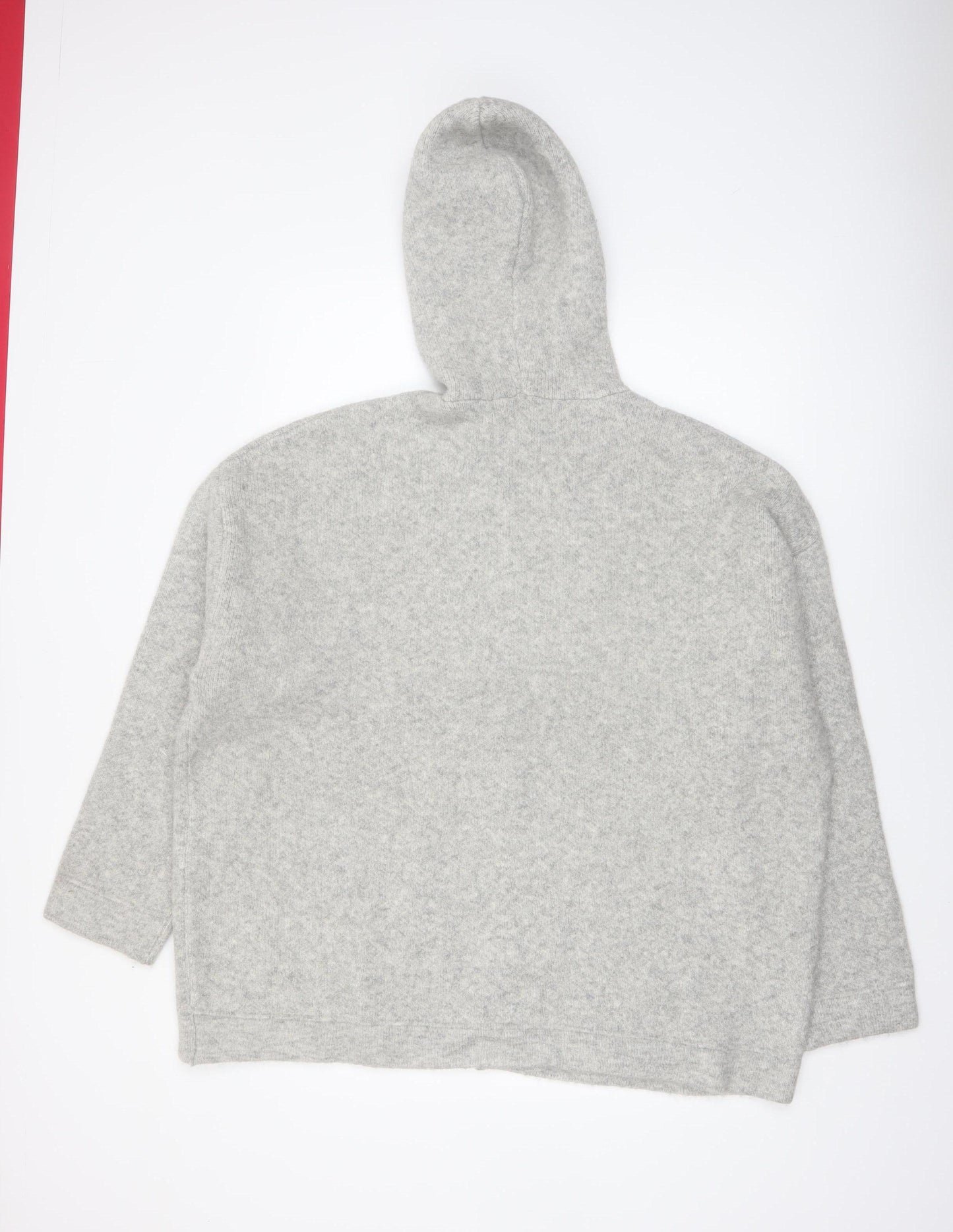 Primark Men’s Grey Wool Blend Zip Hooded Jumper Size L