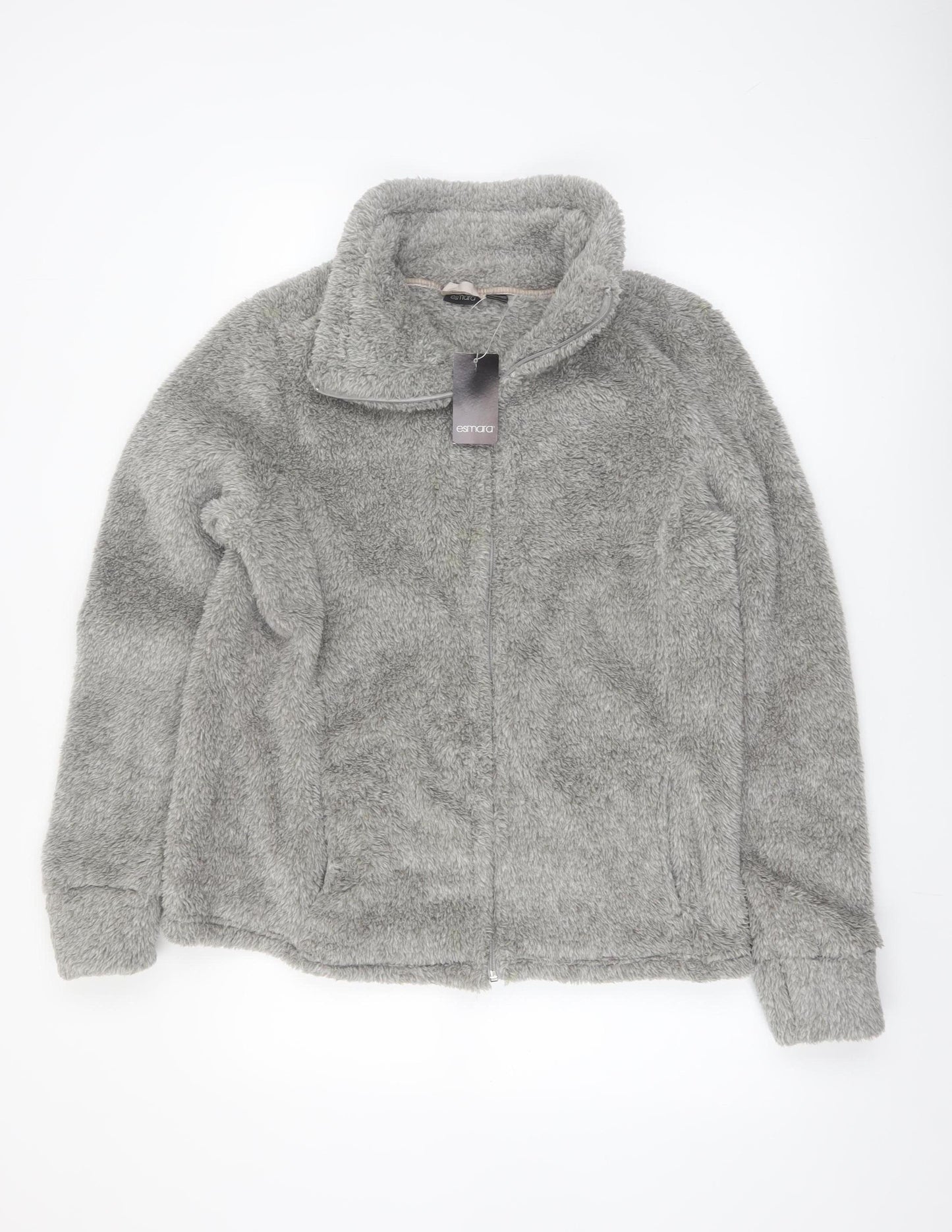 Esmara Women Grey Fleece Zip Up Jacket Size 18 Regular