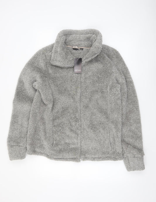 Esmara Women Grey Fleece Zip Up Jacket Size 18 Regular
