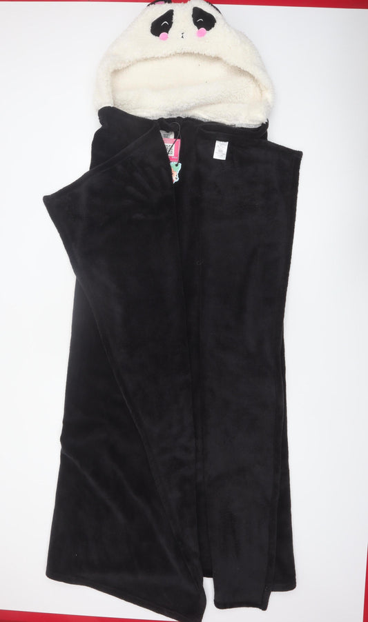 Chelsea Peers Women Black Fleece Panda Hooded Robe One Size
