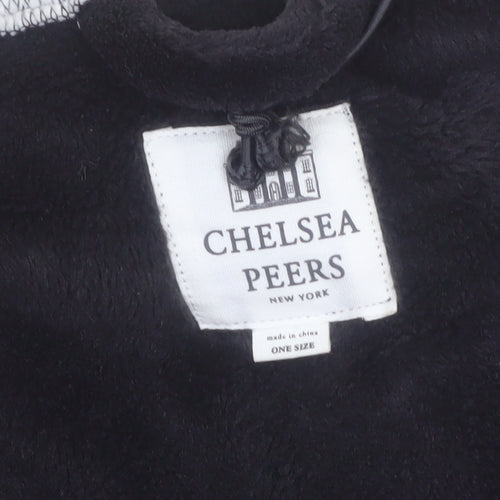 Chelsea Peers Women Black Fleece Panda Hooded Robe One Size