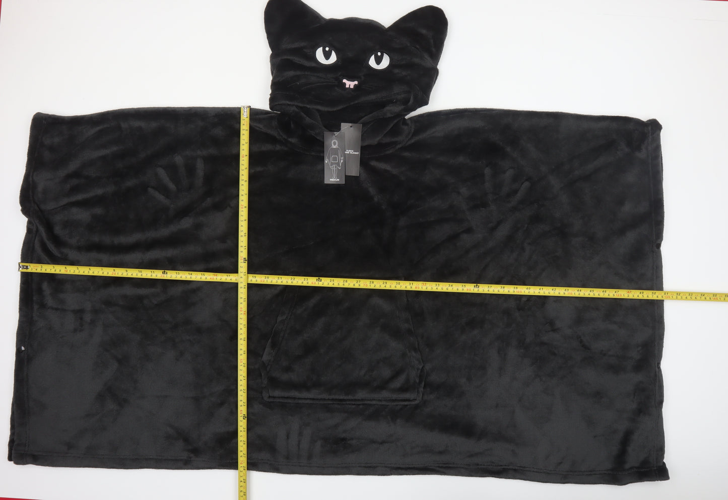 Marks and Spencer Women Black Cat Hooded Fleece Robe M