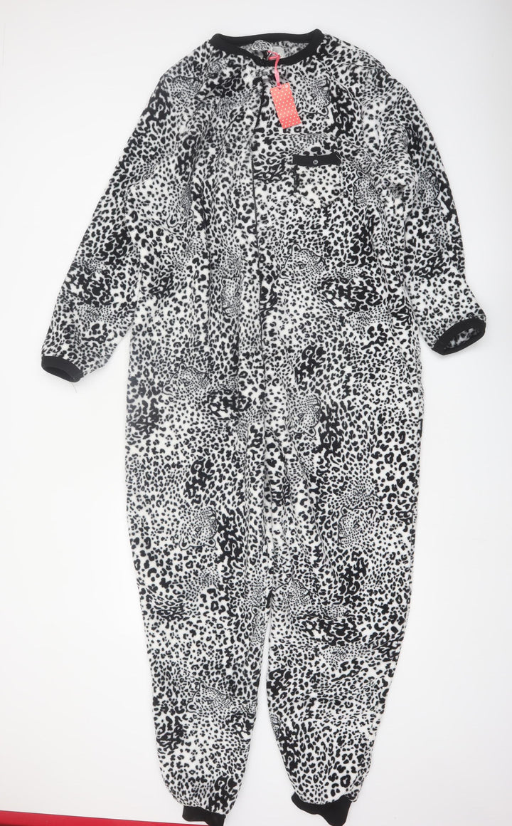 Love to Lounge Women's Black Animal Print Fleece One Piece Size 18-20