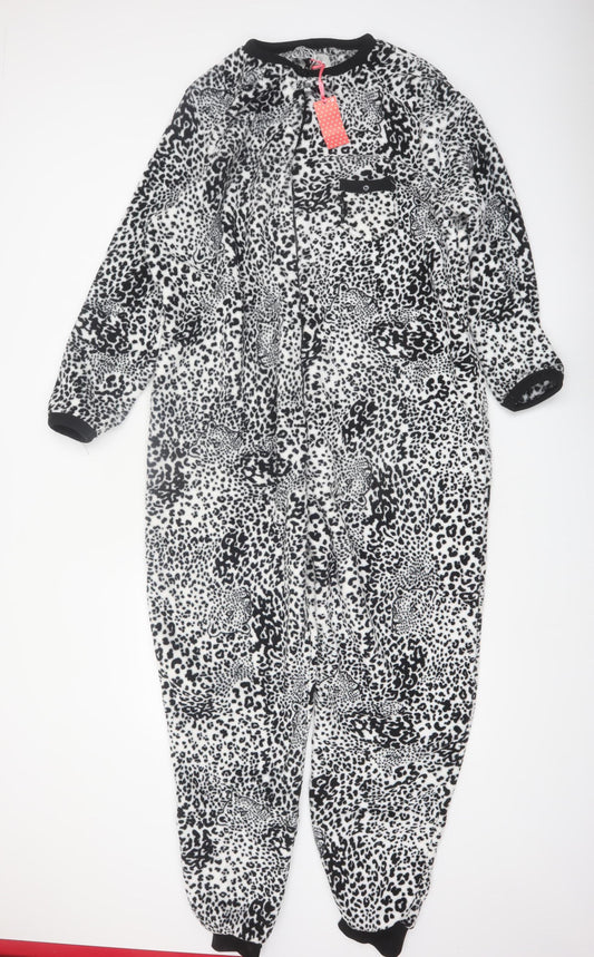 Love to Lounge Women's Black Animal Print Fleece One Piece Size 18-20
