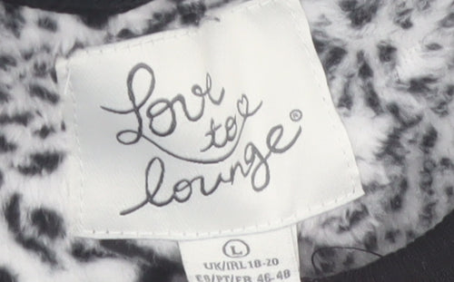 Love to Lounge Women's Black Animal Print Fleece One Piece Size 18-20