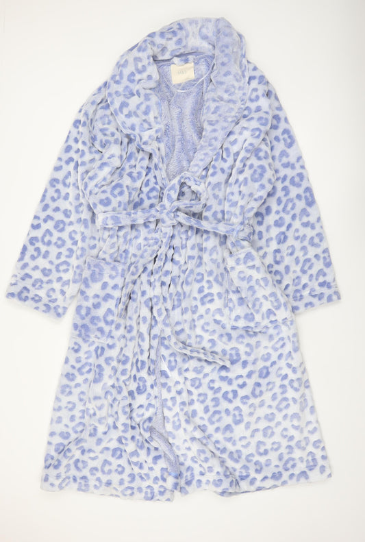 Marks and Spencer Women's Blue Leopard Fleece Robe XL