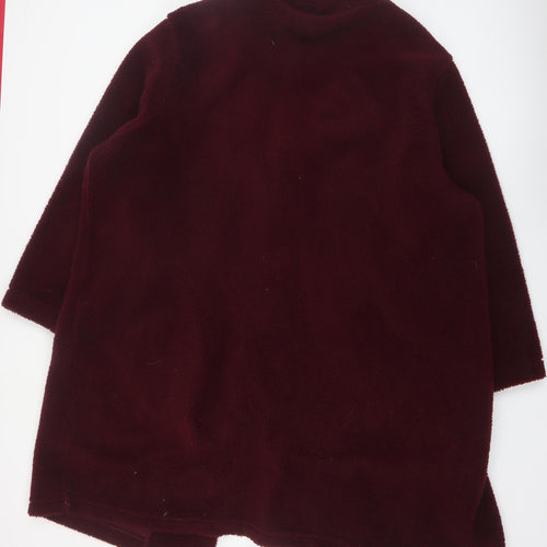 Yours Womens Red Plus Size 22 Long Buttoned Fleece Coat
