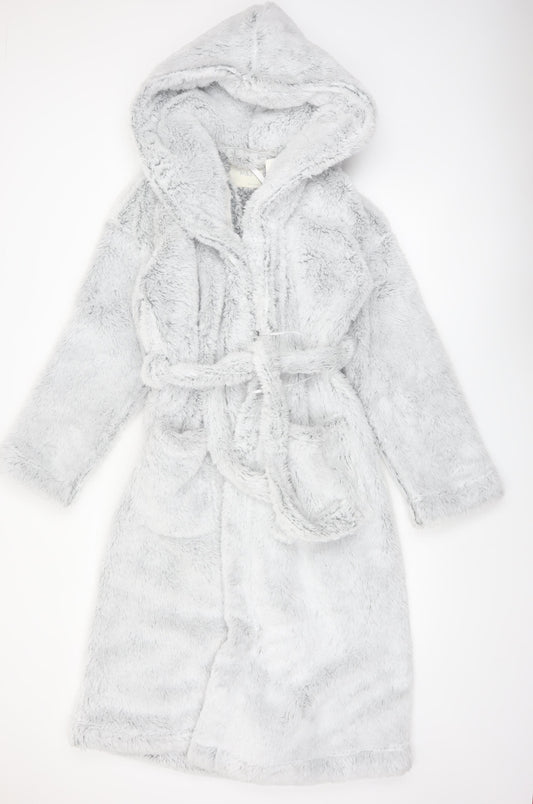 Marks and Spencer Women's Grey Fleece Hooded Robe M