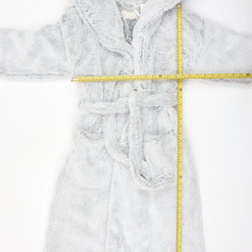 Marks and Spencer Women's Grey Fleece Hooded Robe M