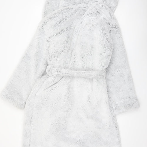 Marks and Spencer Women's Grey Fleece Hooded Robe M