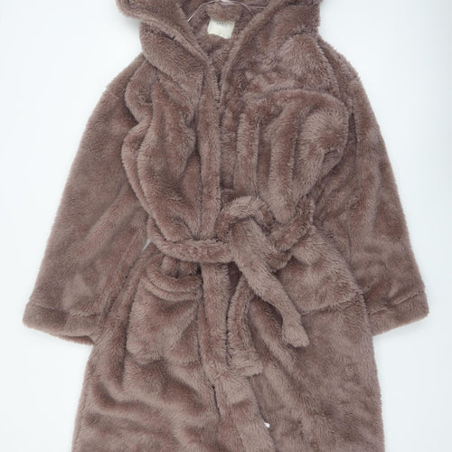 Marks and Spencer Women's Brown Fleece Hooded Robe L