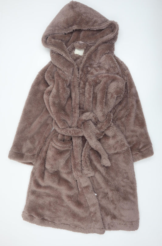Marks and Spencer Women's Brown Fleece Hooded Robe L