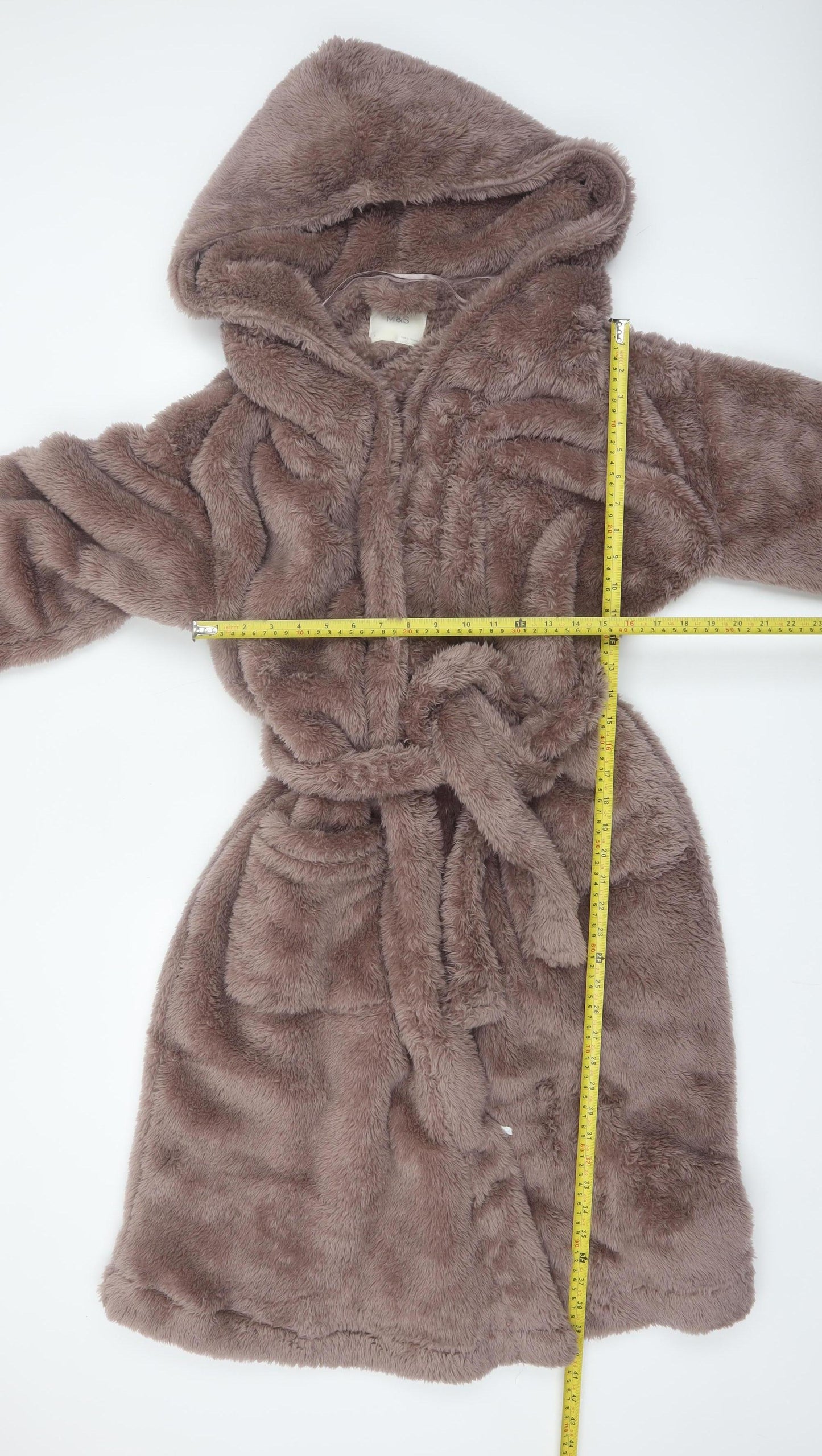 Marks and Spencer Women's Brown Fleece Hooded Robe L