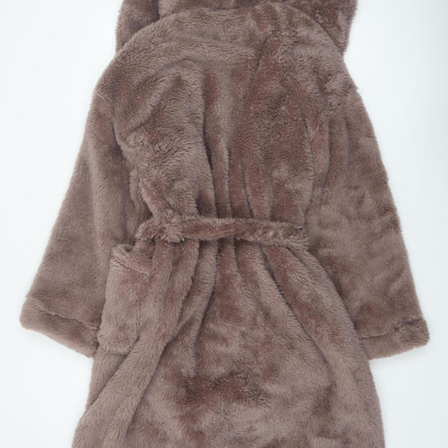 Marks and Spencer Women's Brown Fleece Hooded Robe L