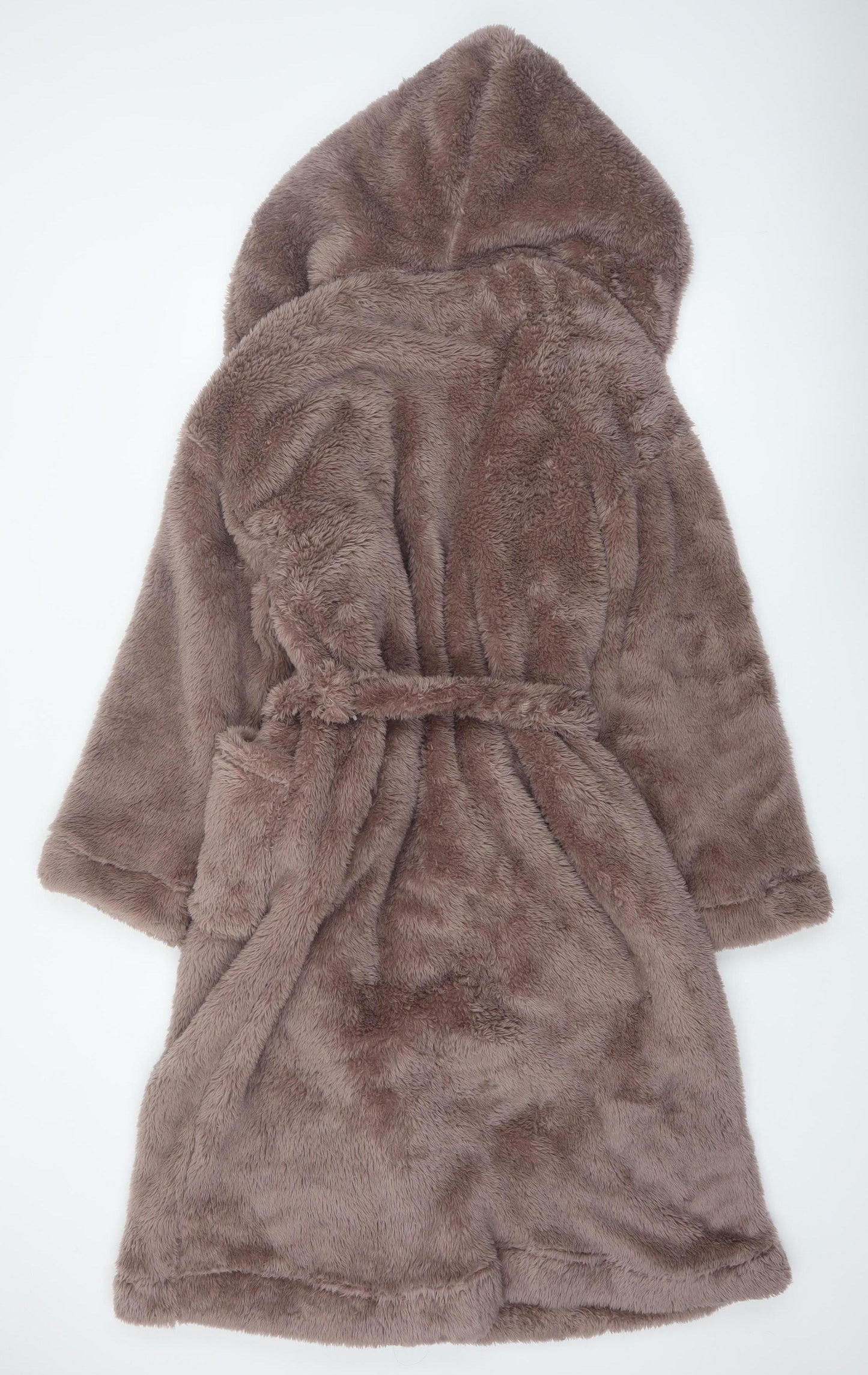 Marks and Spencer Women's Brown Fleece Hooded Robe L
