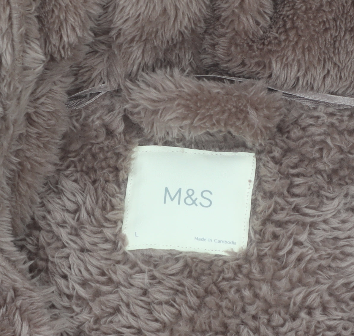 Marks and Spencer Women's Brown Fleece Hooded Robe L