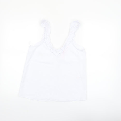 Savida Women White XS Ruffle Strap Camisole Tank Top