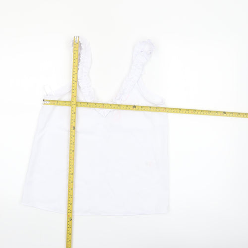 Savida Women White XS Ruffle Strap Camisole Tank Top