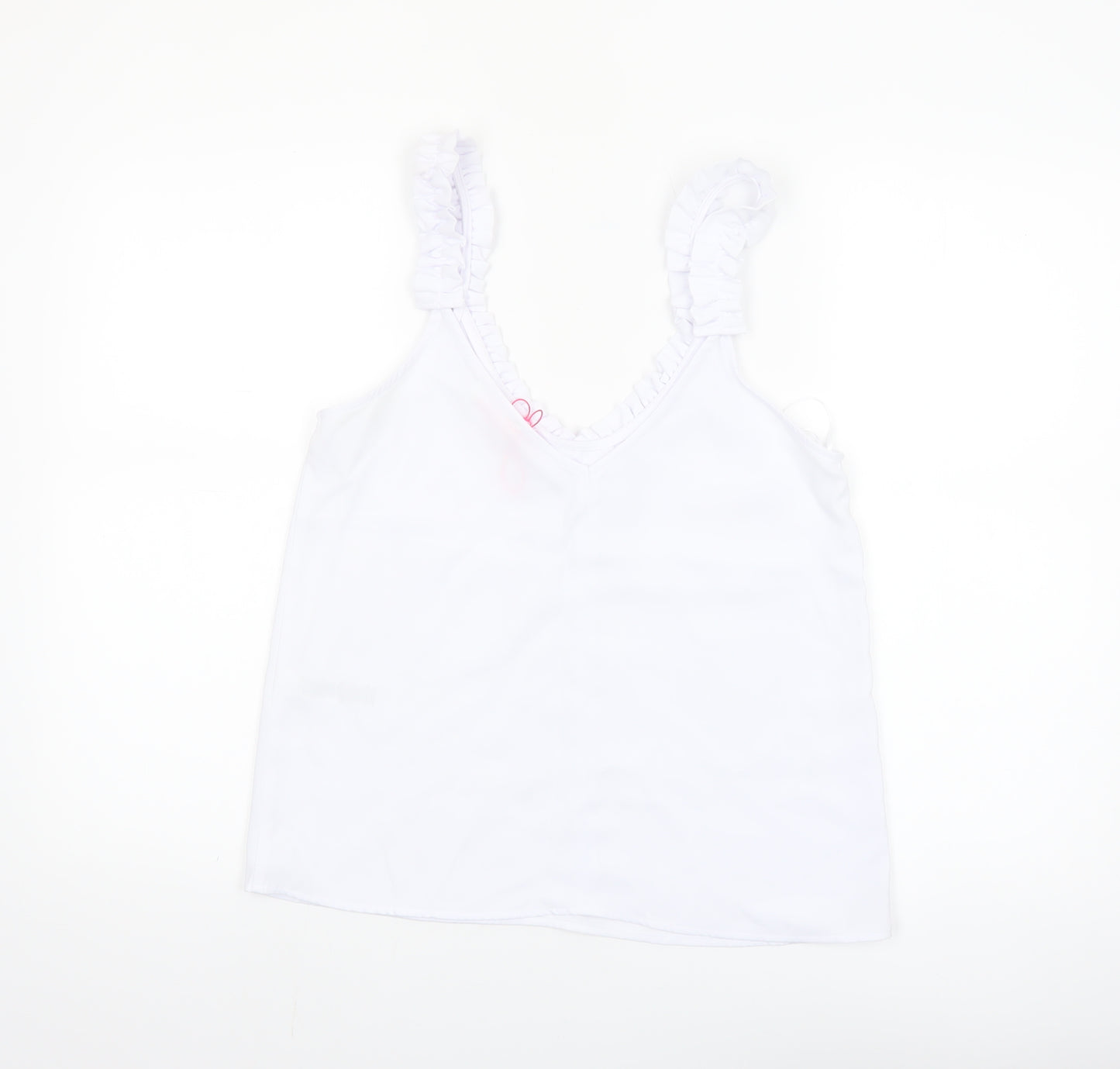 Savida Women White XS Ruffle Strap Camisole Tank Top