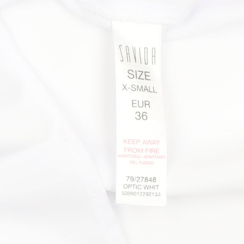 Savida Women White XS Ruffle Strap Camisole Tank Top