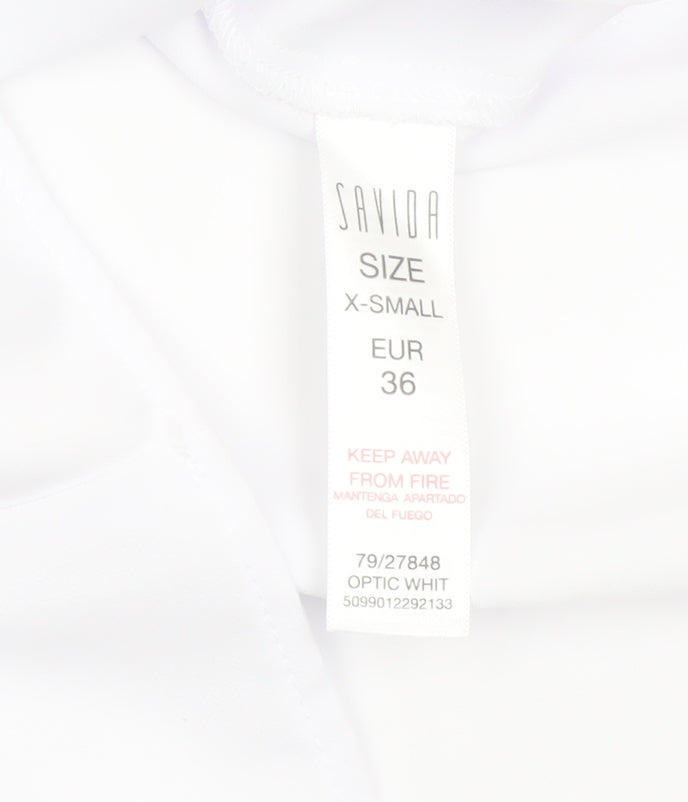 Savida Women White XS Ruffle Strap Camisole Tank Top