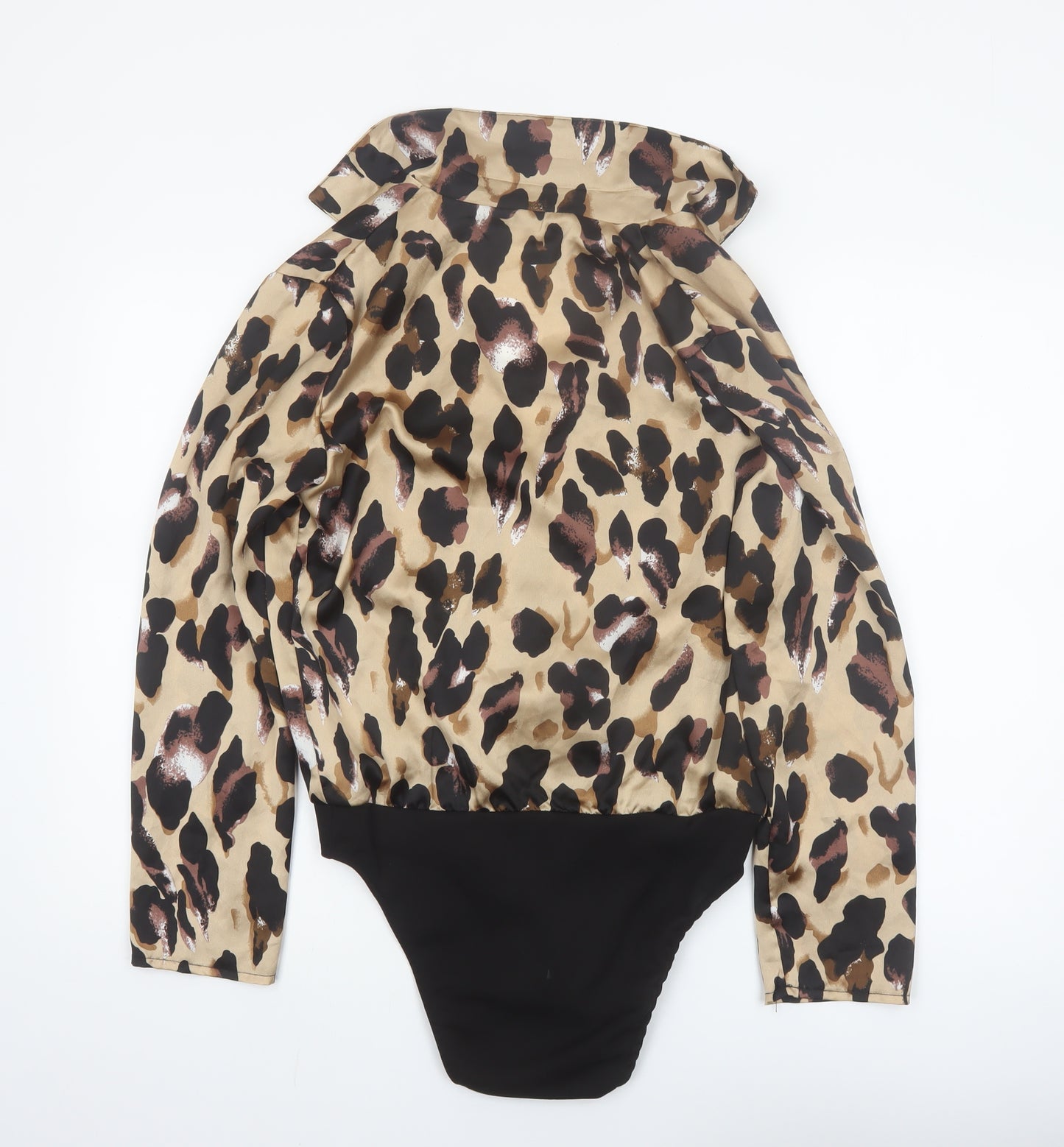 Quiz Women's Multicoloured Leopard Print Long Sleeve Bodysuit Size 10