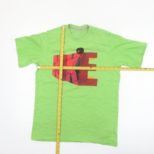 Nike Boys Green Logo Graphic Print Short Sleeve Cotton T-Shirt XL 13-14 Years