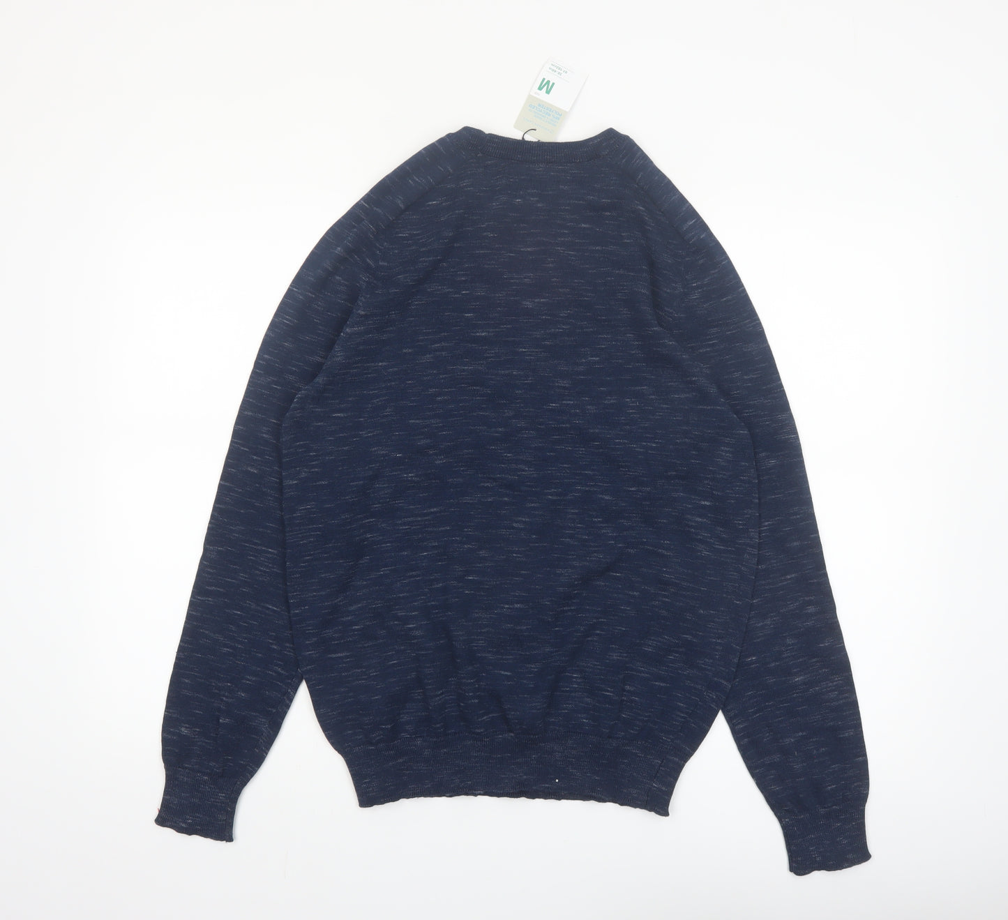 Primark Men's Blue Medium Crew Neck Cotton Blend Pullover Jumper