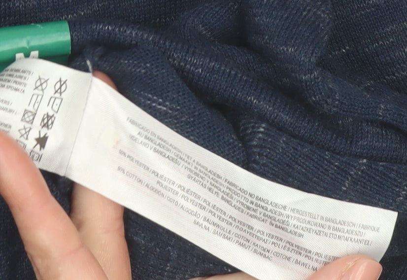 Primark Men's Blue Medium Crew Neck Cotton Blend Pullover Jumper