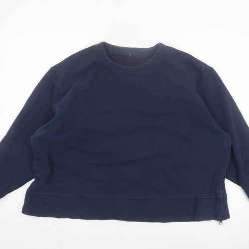 Marks and Spencer Women Navy Blue Cotton Pullover Sweatshirt Size 20