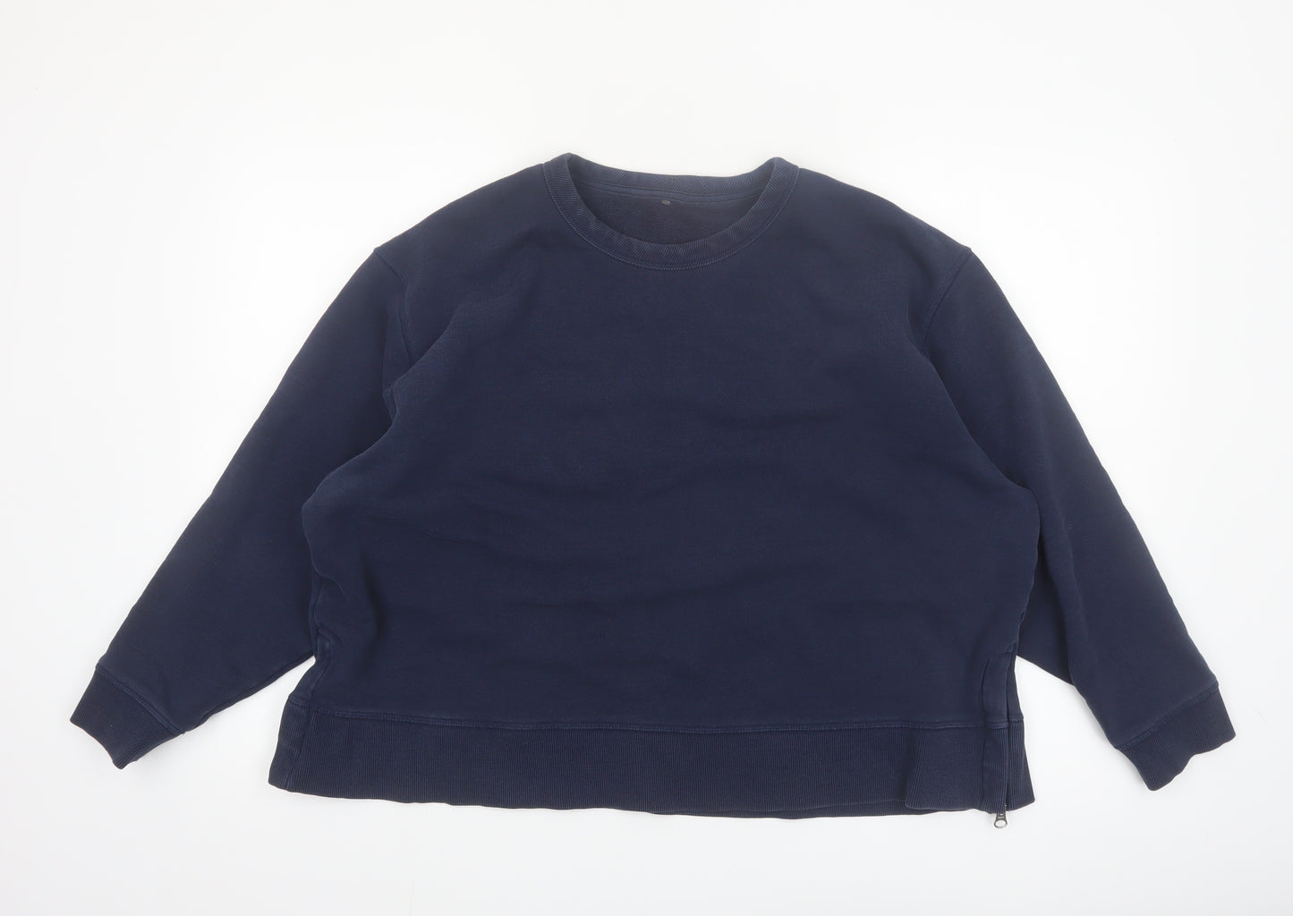Marks and Spencer Women Navy Blue Cotton Pullover Sweatshirt Size 20
