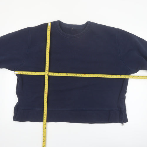 Marks and Spencer Women Navy Blue Cotton Pullover Sweatshirt Size 20
