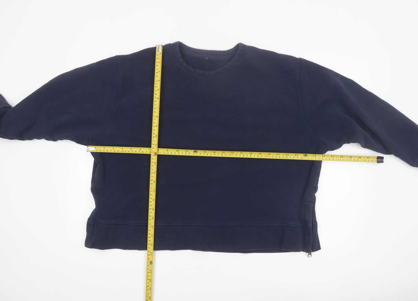 Marks and Spencer Women Navy Blue Cotton Pullover Sweatshirt Size 20