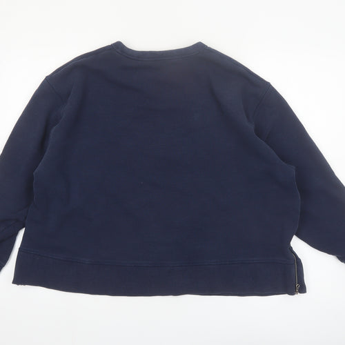 Marks and Spencer Women Navy Blue Cotton Pullover Sweatshirt Size 20