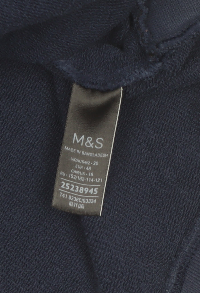 Marks and Spencer Women Navy Blue Cotton Pullover Sweatshirt Size 20