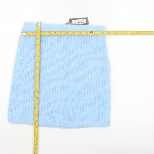 PrettyLittleThing Women’s Blue Knit Short Pencil Skirt Size S